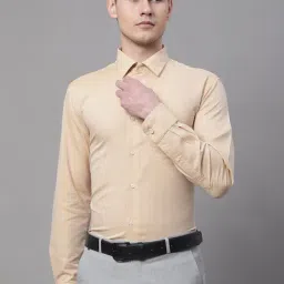Cantabil Mustard Regular Fit Self Design Shirt-image-27