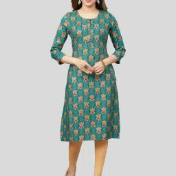 Saree Swarg Rama Green Printed Straight Kurta-image-84