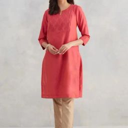 Fabindia Pink Regular Fit Kurtas-image-55
