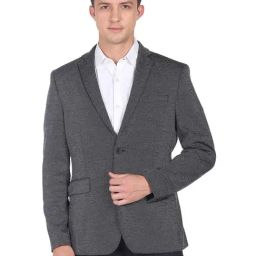 Arrow Navy Slim Fit Printed Blazer-image-41