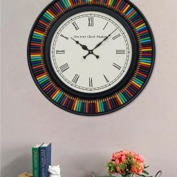 Ancient Clock Makers Round Multicolor Wood Wall Clock image 2
