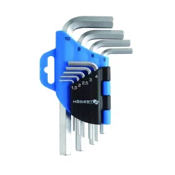 Hogert Technik 1.5 to 10 mm Alloy Steel CrV Hex Key HT1W802 (Set of 9)-42