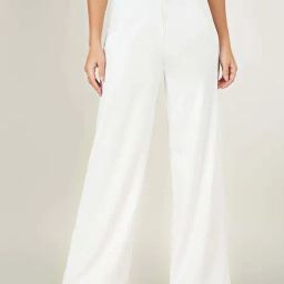 People by Pantaloons White Plain Pant-image-11