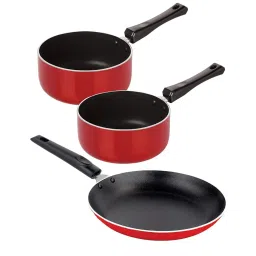 Nirlon Red Aluminium Non-Stick 3 Piece Cookware Utensils Combo Set of 3 image 1