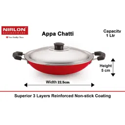 Nirlon Red Aluminium Non-Stick Non Induction Cookware - Set of 4 image 5