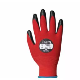 Traffi Cut Resistant Nylon Gloves Nitrile Coating Red Size 8, TG1170-08 (1 Pair)-image-31