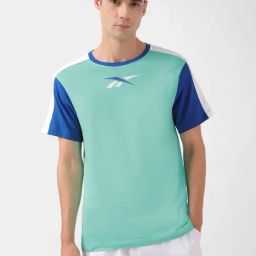 Reebok Sea Green Cotton Slim Fit Sports T-Shirt-image-54