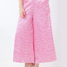 Zink London Pink Printed Flared Pants-image-11