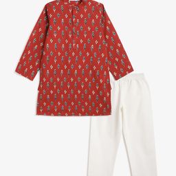 Campana Boys Ethnic Motifs Printed Regular Pure Cotton Kurta with Pyjamas-45