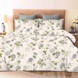 Ariana Tuscany Floral Grey 300 TC Cotton Super king Bedsheet with 2 Pillow Covers-image-97