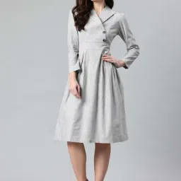 Cottinfab Grey Cotton Regular Fit Dress-image-26