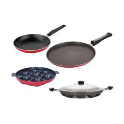Nirlon Red Aluminium Non-Stick Cookware Combo - Set of 4 image 1