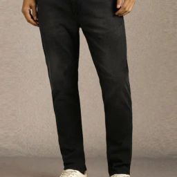 Louis Philippe Black Cotton Regular Fit Jeans-picture-4