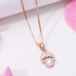 Zavya 925 Silver Regal Crown Jewel Rose Gold-Plated Pendant with Chain for Women-image-35