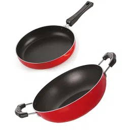 Nirlon Red Aluminium Non-Stick Kitchenware Combo Set Item with Bakelite Handle Set of 2 image 1