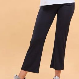 Enamor Jet Black Mid Rise Sports Track Pants-image-86