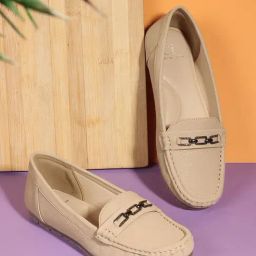 Carlton London Women's Beige Casual Loafers-image-98