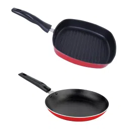 Nirlon Red Aluminium Non-Stick Kitchenware Essential Combo with Bakelite Handle - Set of 2 image 1
