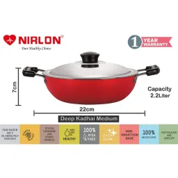Nirlon Red Aluminium Non-Stick Kitchenware Combo with Bakelite Handle Set of 2 image 2