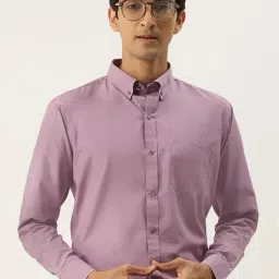 English Navy Mauve Slim Fit Shirt-image-29