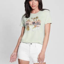 Guess Green Print Short sleeve T-Shirt-picture-24