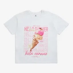Y&F Kids by Westside White Ice-Cream Design Cotton T-Shirt-image-15