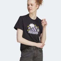 ADIDAS Black Cotton Printed Sports T-Shirt-image-103