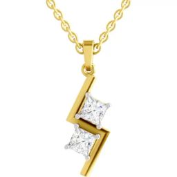 Sparkles Yellow Gold Lab Grown Diamond 14KT 1ct Z Pendant For Women-image-19