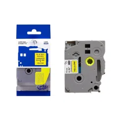 Pacific International Label Tape Cassette 9 mm Paper Laminated Black on Yellow for TZE 621-6