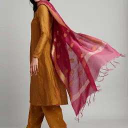 Folksong By W Pink Woven Pattern Dupatta image 3