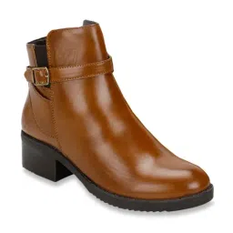 Yoho Women's Extra Coushioned Camel Brown Booties image 3