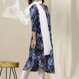 Aurelia Blue Printed A Line Kurta-picture-45