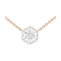 Sparkles Rose Gold Lab Grown Diamond 14KT 0.98ct Floral Pendant For Women-image-19