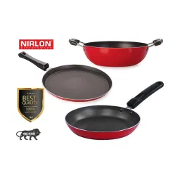Nirlon Red Aluminium Non-Stick Coating Cookware Set of 3 image 1