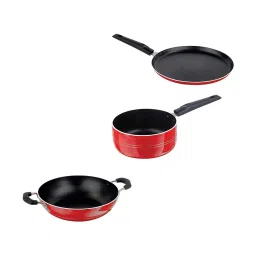 Nirlon Red Aluminium Non-Stick Coating Cookware Set of 3 image 1