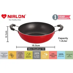 Nirlon Red Aluminium Non-Stick Coating Cookware Set of 3 image 3