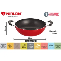 Nirlon Red Aluminium Non-Stick Coating Cookware Set of 3 image 3