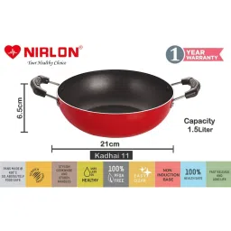 Nirlon Red Aluminium Non-Stick Coating Cookware Set of 3 image 4
