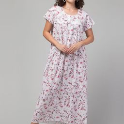 CROWN KING Women Printed Maxi Nightdress-picture-37