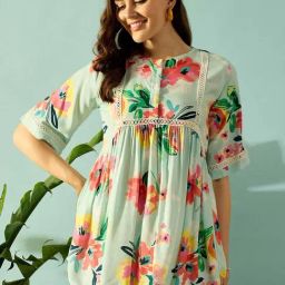 The Kaftan Company Green Printed Tunic-image-29