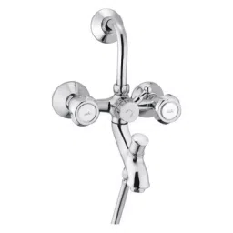 Plato Metalic Finish Half Turn Forged Fitting EncoreWall Mixer 3 In 1 With Bend, E 015-image-21