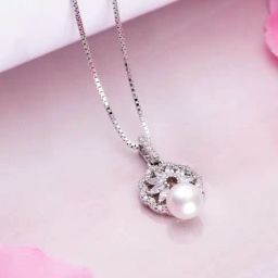 Zavya 925 Silver Luminous Petals Rhodium-Plated Flower Pendant with Chain for Women-image-21