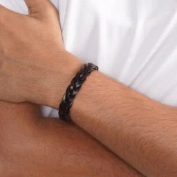 Joker & Witch Jack Braided Dark Brown Mens Bracelet for Men-33