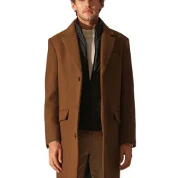 Selected Homme Brown Regular Fit Overcoat-image-76