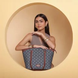 ZOUK Hyderabad Ikat Printed Tote Handbag-image-2