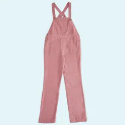 Pantaloons Junior Dusty Pink Cotton Regular Fit Dungaree-image-47