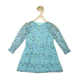 Peter England Kids Sky Blue Printed Full Sleeves Dress-image-48