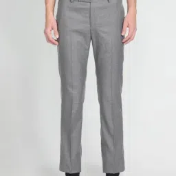 Arrow Grey Regular Fit Self Pattern Trousers-picture-4