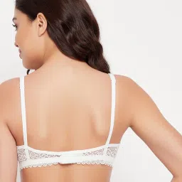 Clovia White Lace Full Coverage Bra image 2