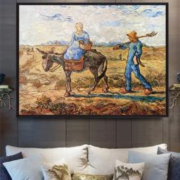 The Art House Brown & Blue Abstract Painting Wall Art-image-1